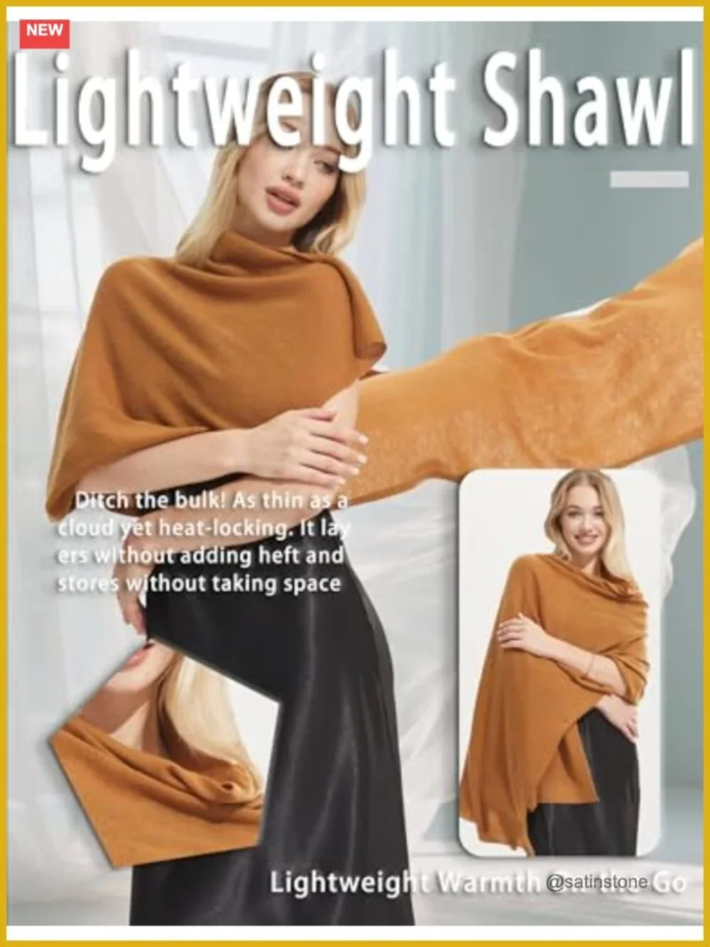 Cashmere Wool Blend Shawl Wrap Oversized Pashmina Scarf Travel Blanket
